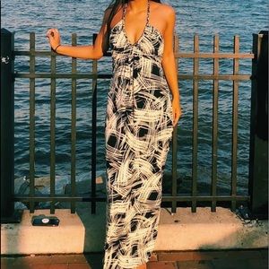 Black and off-white maxi dress